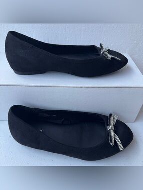 Torrid Black Ballet Flats shoes with Rhinestone Bow Women's Slip-On  Size 8.5WW